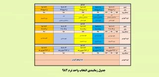 جدول زمان بندی نهایی ترم 982