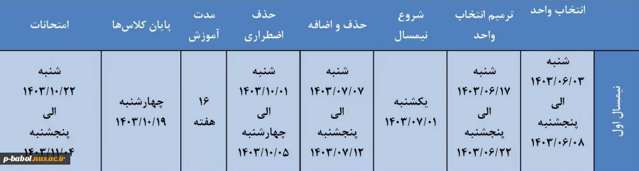 تقویم آموزشی سال تحصیلی 1404-1403 در یک نگاه 2